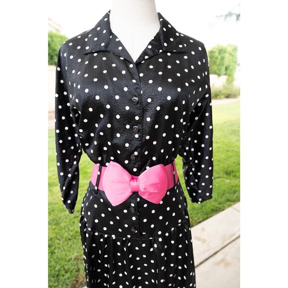 Black and White Polka Dot Pin Up Girl Dinner Swing Retro Dress Halloween - Picture 7 of 9